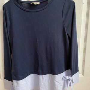 LOFT Dark Blue Long Sleeve Top